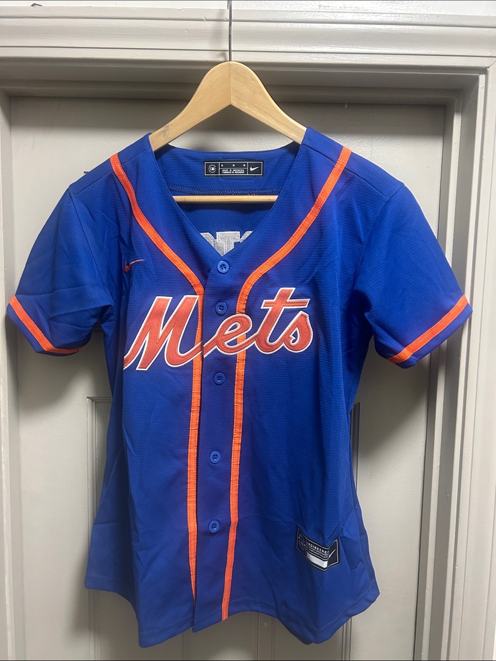 New York Mets Soto #22 Nike Royal Blue and Orange Mets Jersey
